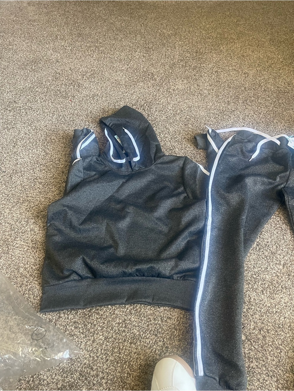 Women’s grey and white 2 piece track suit